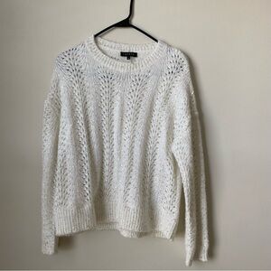 1. State White Sequined Knit Sweater Size XS